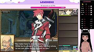 Vtuber Lewdneko Moans with Big Tits in Hentai Game Evenicle Part 6.