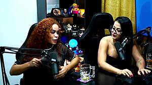 Emy tattooed full of desire in podcast pupum barraco sheer red outdoors