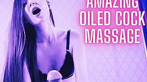 Handjob berminyak sempurna berakhir cumshot besar - Lisa Takami