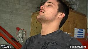 Sexy Gay Mechanic Fucked In Garage With Monster Cock