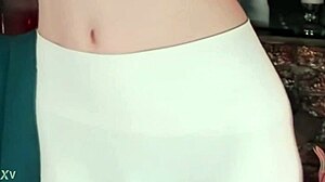 Sweet eaton teases in white leggings?