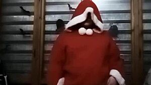 Bold Massage With Natural Tits In Christmas Show