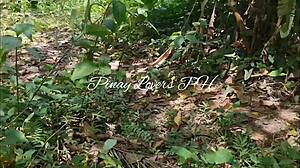 cute asian girl in public scandal at the creek