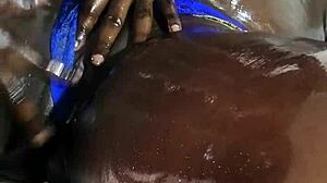 the massage therapist gives a yoni massage