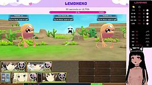 Vtuber Lewdneko Moans with Big Tits in Hentai Game Evenicle Part 6.