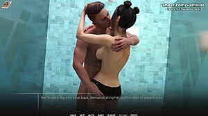 Busty Young Babe in Public College Shower Game