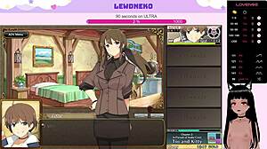 Vtuber Lewdneko Moans with Big Tits in Hentai Game Evenicle Part 6.