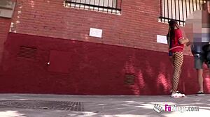 Harley Quinn cosplayer picks up guys for street blowjobs!