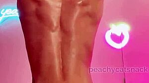 petite asian muscle girl oils tight body and tiny feet