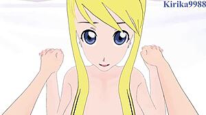 winry rockbell and riza hawkeye have intense sex in fullmetal alchemist pov hentai