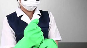 Intriguing Handjob Technique Using Latex Gloves
