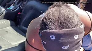 Crazy BBW Ebony Sucks Cock Madly In Public Outdoor