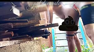 Fucked Friend's Big Ass in Backyard Gangbang