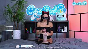 Cute teen spreads pussy and masturbates with wand 😍