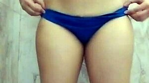 Big boobs girlfriend self fucks in bathroom