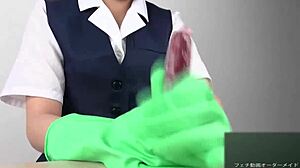 Intriguing Handjob Technique Using Latex Gloves