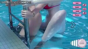 3d animated futa sex by pool drives me wild with desire