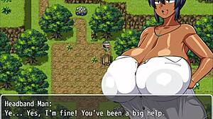 tanned girl natsuki in hentai game ep 4 with plump curvy body