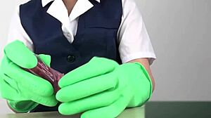 Intriguing Handjob Technique Using Latex Gloves