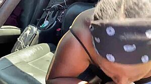 Crazy BBW Ebony Sucks Cock Madly In Public Outdoor