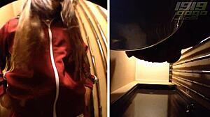 Hey, check this toilet cam HD of a curvy teen caught in action!