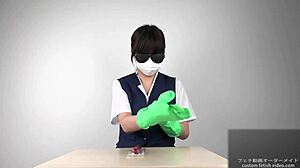 Intriguing Handjob Technique Using Latex Gloves