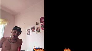 i'm stripping and flexing my muscles, then i cum hard at the end, oh god!