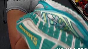 Bimbo gets wild with hardcore sex in a shop setting