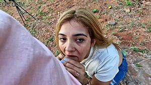 Oh man, I uh, got my neighbor sucking my dick deepthroat on my land like a latina milf amateur