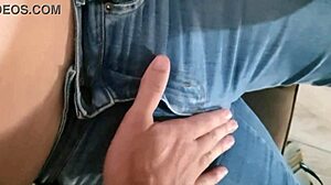 Wife gives a wet blowjob and handjob, ending with cum on her small tits