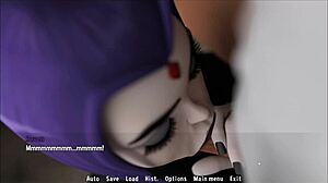 Sanji in hentai parody game swallows cum with Raven