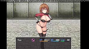 Orange Haired Girl Steps on Hero's Cock! Hentai Footjob!