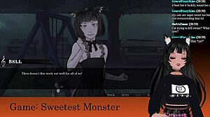 Vtuber lewdneko dives into sweetest monster hentai game for Halloween part 2.