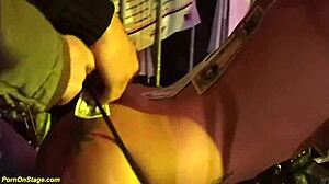 european milf undresses outdoors in flexible lesbian show with voyeur scandal