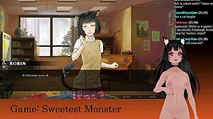 Vtuber lewdneko dives into sweetest monster hentai game for Halloween part 2.