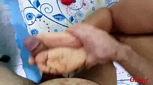 Girlfriend Seduces With Shoes And Red Socks For Footjob Cumshot