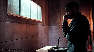 that muscle guy is fucking the milf and babe rough while they're tied up in bondage