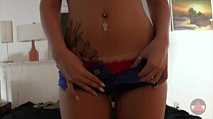 Pierced Belly Button Orgasms Fetish with Vibrator