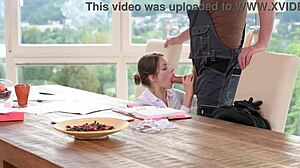 Rebecca Volpetti Checks Plumber's Big Tool.