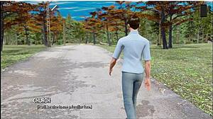 Skinny brunette in ripped lingerie teases with wild moves.