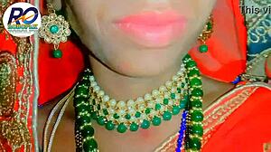 Desi village bhabhi strips saree for intense fingering and hardcore action