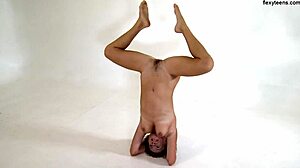 알리스카 지로스, 뚱뚱한 블론드가 야생 체조 동작 자랑해