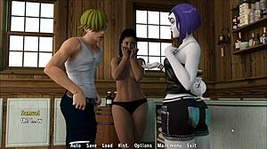 Sanji in hentai parody game swallows cum with Raven