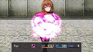 Orange Haired Girl Steps on Hero's Cock! Hentai Footjob!