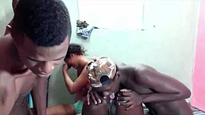 two sluts in interracial threeway with big black dicks