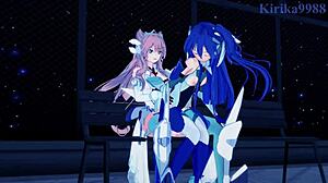 Tsubasa Kazanari And Kanade Intense Futanari Sex With Maria Cadenzavna Eve.