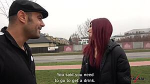 Bold van fuck transforms shy redhead