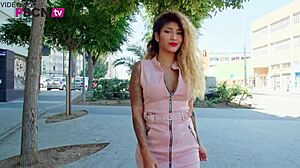 hardcore blonde latina venus afrodita with big boobs gets rough titty fuck from big cock lover real juan lucho