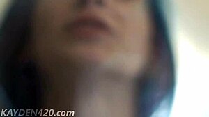 Emo girl with blue hair gives pov blowjob 😍