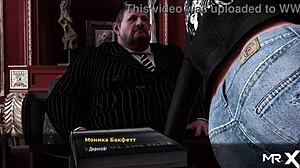 I am playing fashion business with this sexy secretary in 3d hentai, episode 1 scene 32, it's so hot